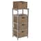 Household Essentials 4-Drawer Dresser with Natural Wicker Baskets